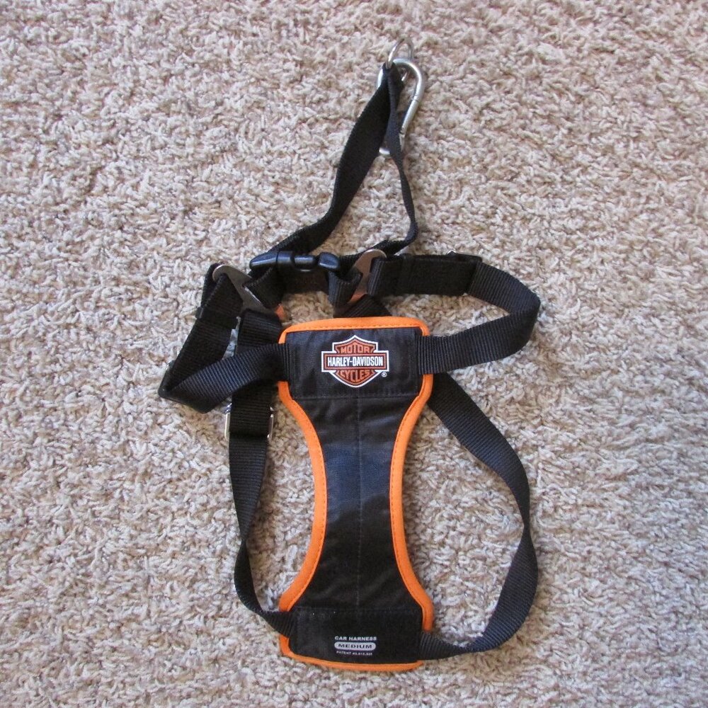 Harley-Davidson Black and Orange Dog Harness